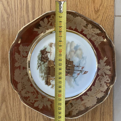 Limoges Royale France decorative plate 22K gold, like new, 26cm