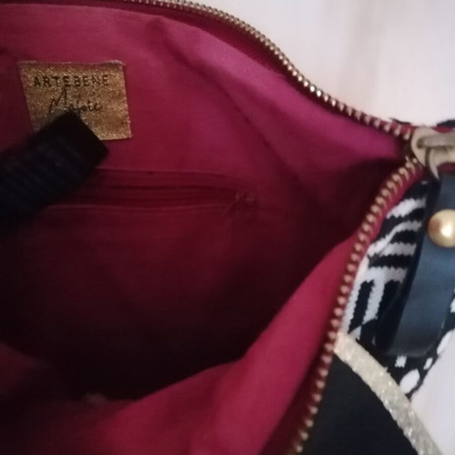 Artebene Majoie crossbody bag new, woven black and white
