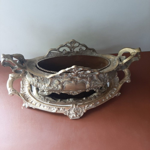 Antique bronze Art Nouveau gondola with resin tray, like new