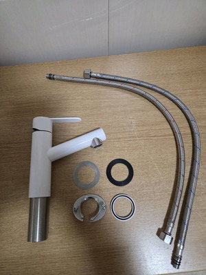 Μίκτης νιπτήρα Frap F1052-12 με μία λαβή νέος με λευκή και χρωμιωμένη επιφάνεια