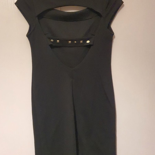 Black Bodycon Dress with Studded Back Like New, Size L