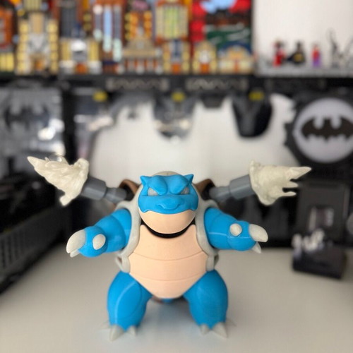 Pokemon Blastoise figure with glow-in-the-dark 3D print