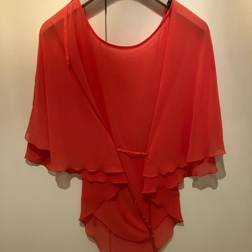 Coral transparent blouse like new, size S
