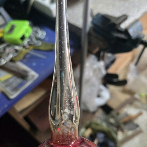 Glass red tree topper used