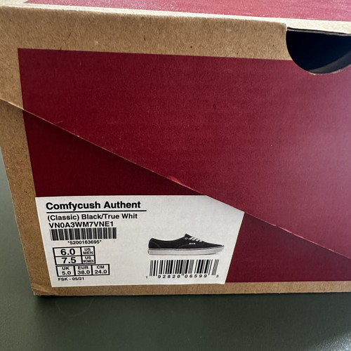 Vans Authentic sneakers like new, black, size 38