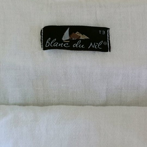 Blanc du Nil dress like new, off-shoulder with adjustable straps, white, size L