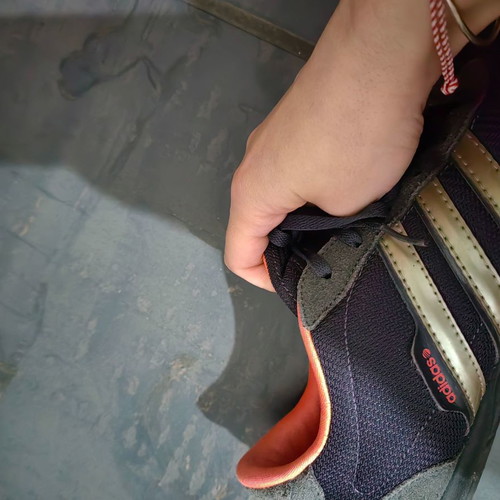 Adidas neon sneakers used, black-gold, size 40 2/3
