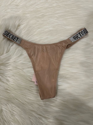 Victoria's Secret authentic thong new, beige with rhinestones