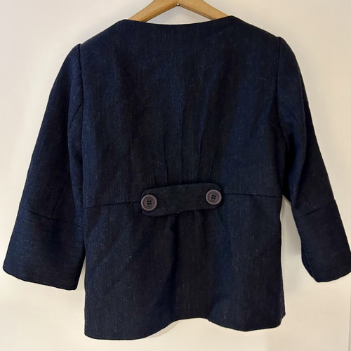 Cardigan with Bow 100% Wool Used, Size XS-S, Blue