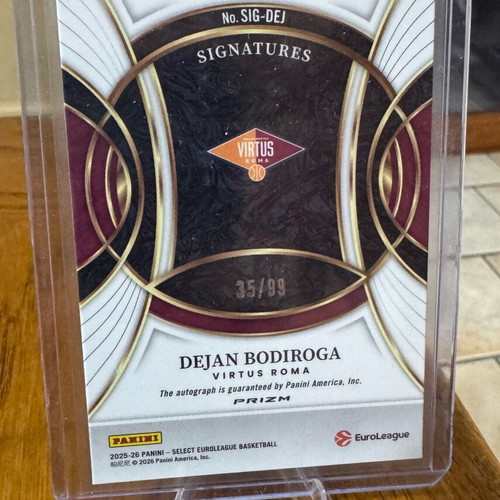 Dejan Bodiroga Auto /99 basketball card