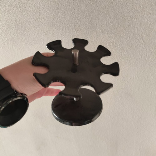 Metal desk stamp holder used, black, multi-position