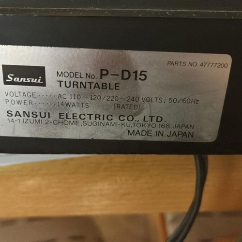 Sansui P-D15 automatic direct-drive turntable used, vintage, made in Japan