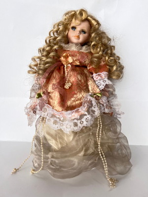 Vintage doll 30 cm used, porcelain face and limbs