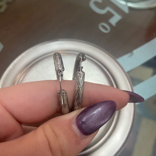 Silver hoop earrings new stainless steel