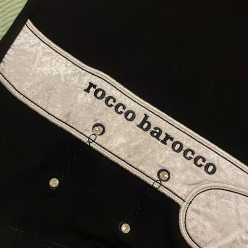 Rocco Barocco women's black short-sleeve t-shirt new, size L