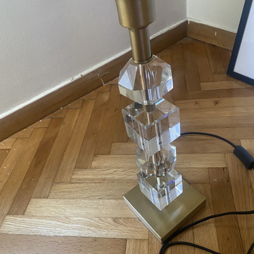 Zara Home table lamp like new with gold base and crystal