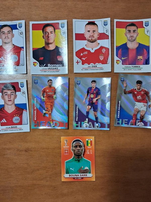 Panini стикери употребявани, комплект от 9 с FIFA 365 2026 и Световно първенство Катар 2022