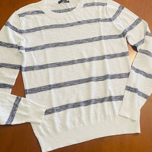 Knitted blouse Antony Morato like new, white with gray stripes, size M