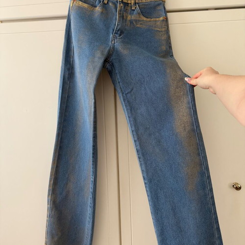 Skinny jeans with gold details like new, size S