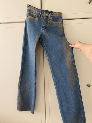 Skinny jeans with gold details like new, size S