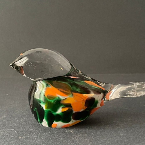 Vintage Murano-style art glass bird figurine like new