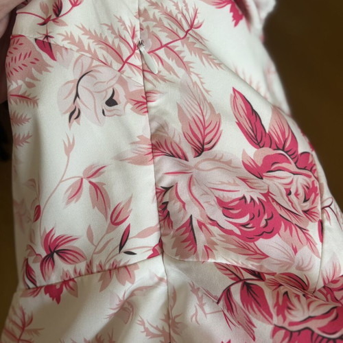 Lily Mcbee Floral Cut Out Dress L New, White and Pink