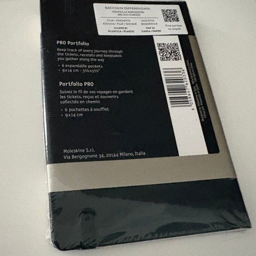 Moleskine PRO Portfolio 9x14 cm black with 6 compartments new