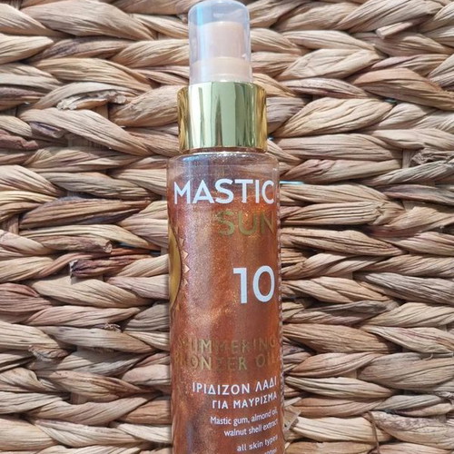 Mastic Spa Shimmering Bronzer Oil SPF10 new, 100ml with gold shimmer