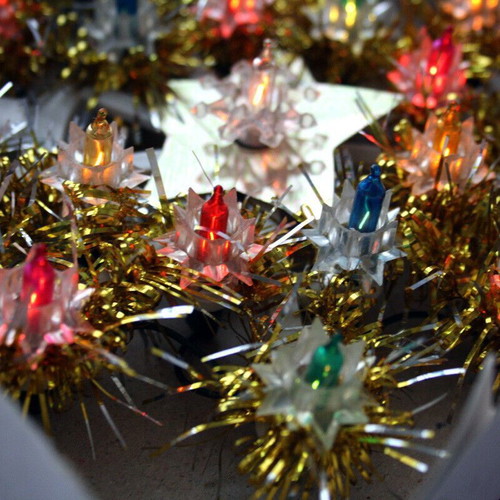 Old Christmas star string lights from 1980s new