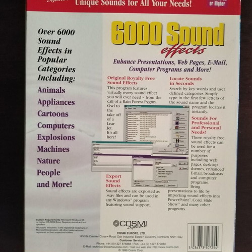 COSMI 6000 Sound Effects software package