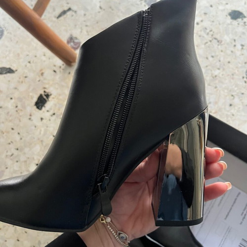 Black ankle boots new, size 36, silver heel