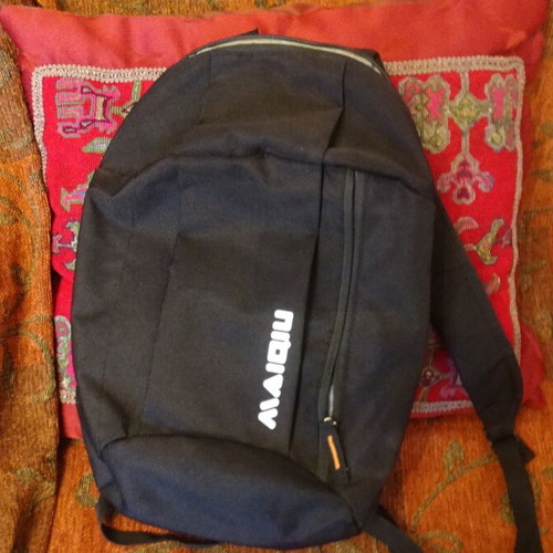 Backpack used, black with 2 compartments