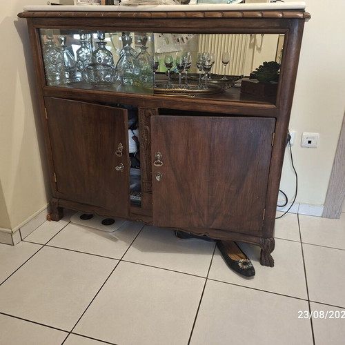 Restored 1950s buffet with marble top
