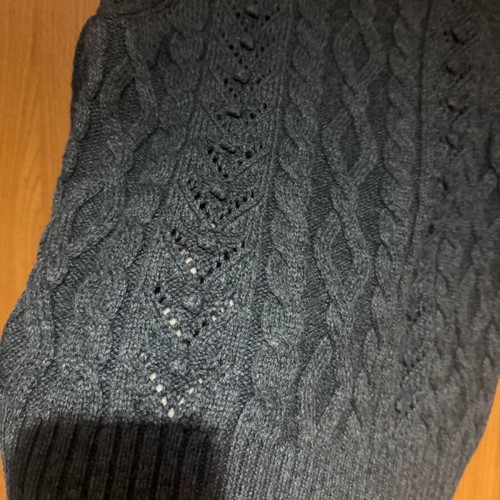 Zara knitted top with 3/4 sleeve like new, gray, size S