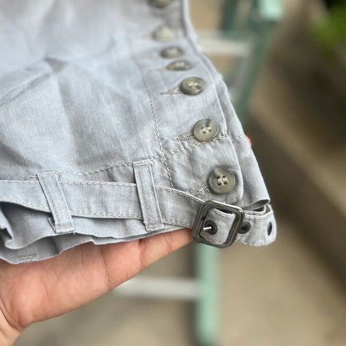 Claudia Sträter linen vintage capri pants, gray, size L