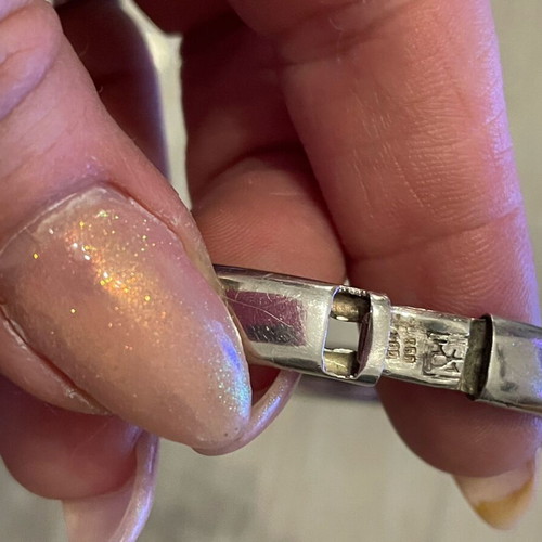 Silver-gold 950 585 bracelet with semi-precious stone used