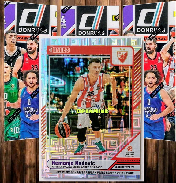 NEDOVIC - PRESS PROOF /275 - CREVNA ZVEZDA - DONRUSS EUROLEAGUE 2024-25