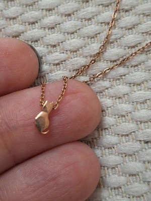 Rose gold cat necklace like new, silver 925