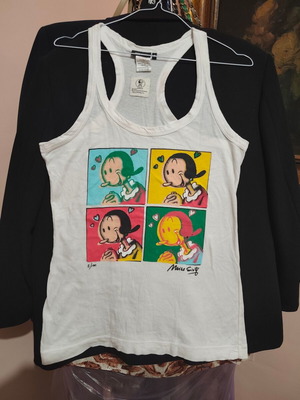 Miss Sixty 2008 numbered vintage tank top with Olive Oyl pop art