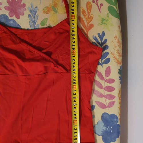 Top red with wrap neckline like new