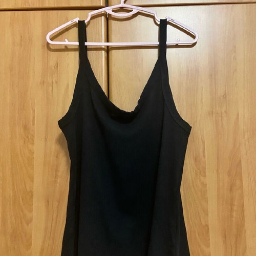 H&M Black Ribbed Tank Top XL Like New