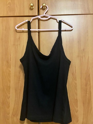 H&M Black Ribbed Tank Top XL Like New