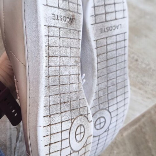 Lacoste women's sneakers size 37 used, pink metallic