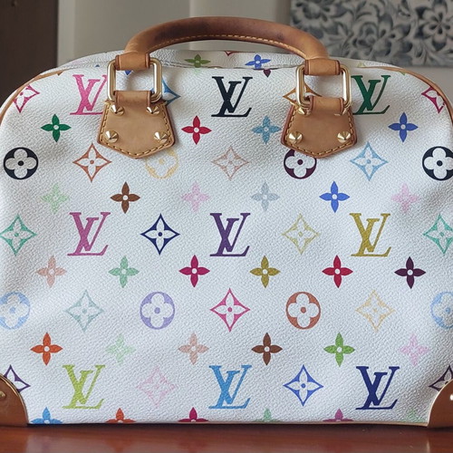 Louis Vuitton Multicolor Trouville Handbag used, white