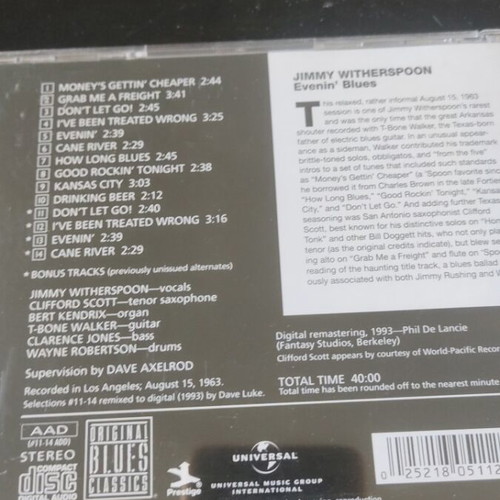 Jimmy Witherspoon Evenin' Blues CD