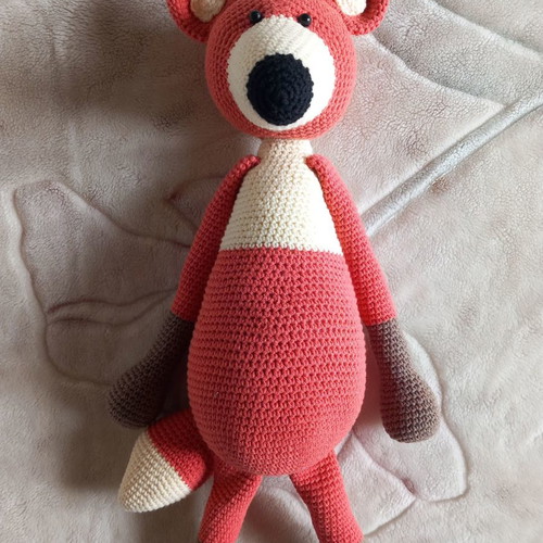 Handmade knitted fox doll new 50 cm