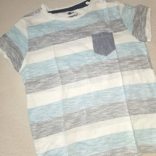 Pepperts! Boys' T-shirt like new, size 122/128, white and blue