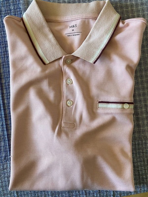 Marks & Spencer men's pink polo shirt like new, size L