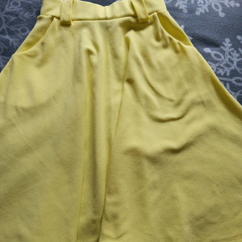 Midi skirt yellow high-waisted new, small/medium
