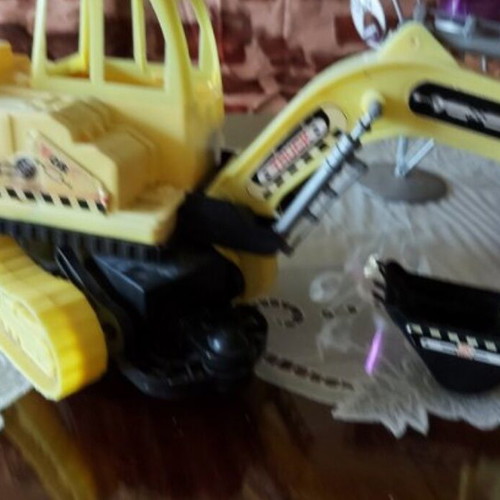 Children's toy bulldozer used, plastic